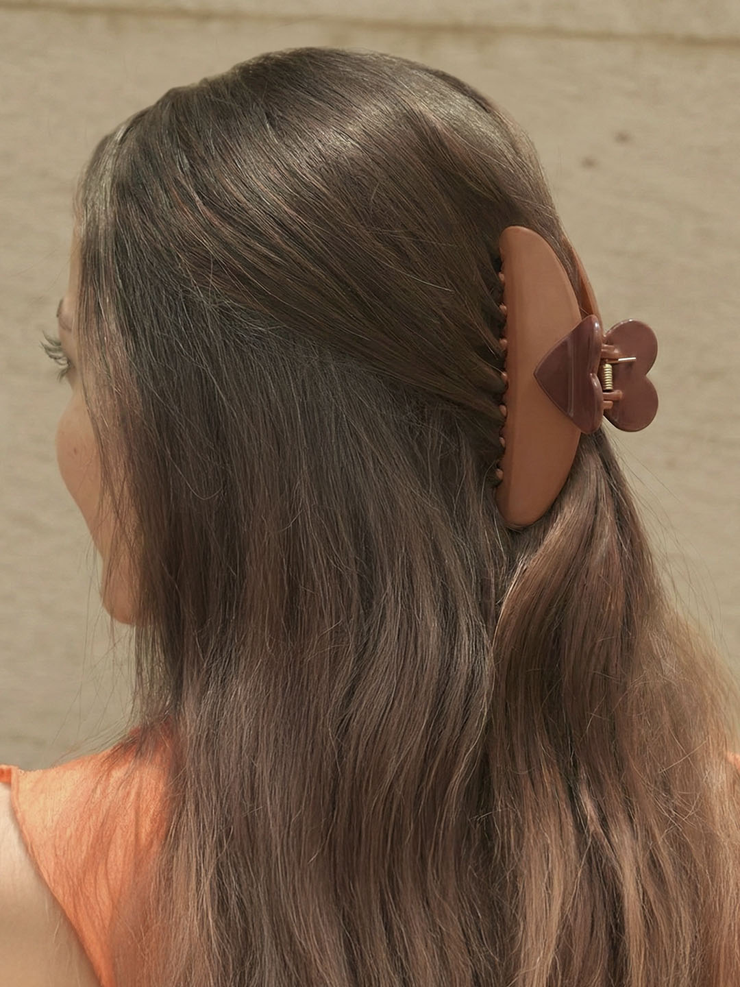 Brown Love Lock Claw Clip