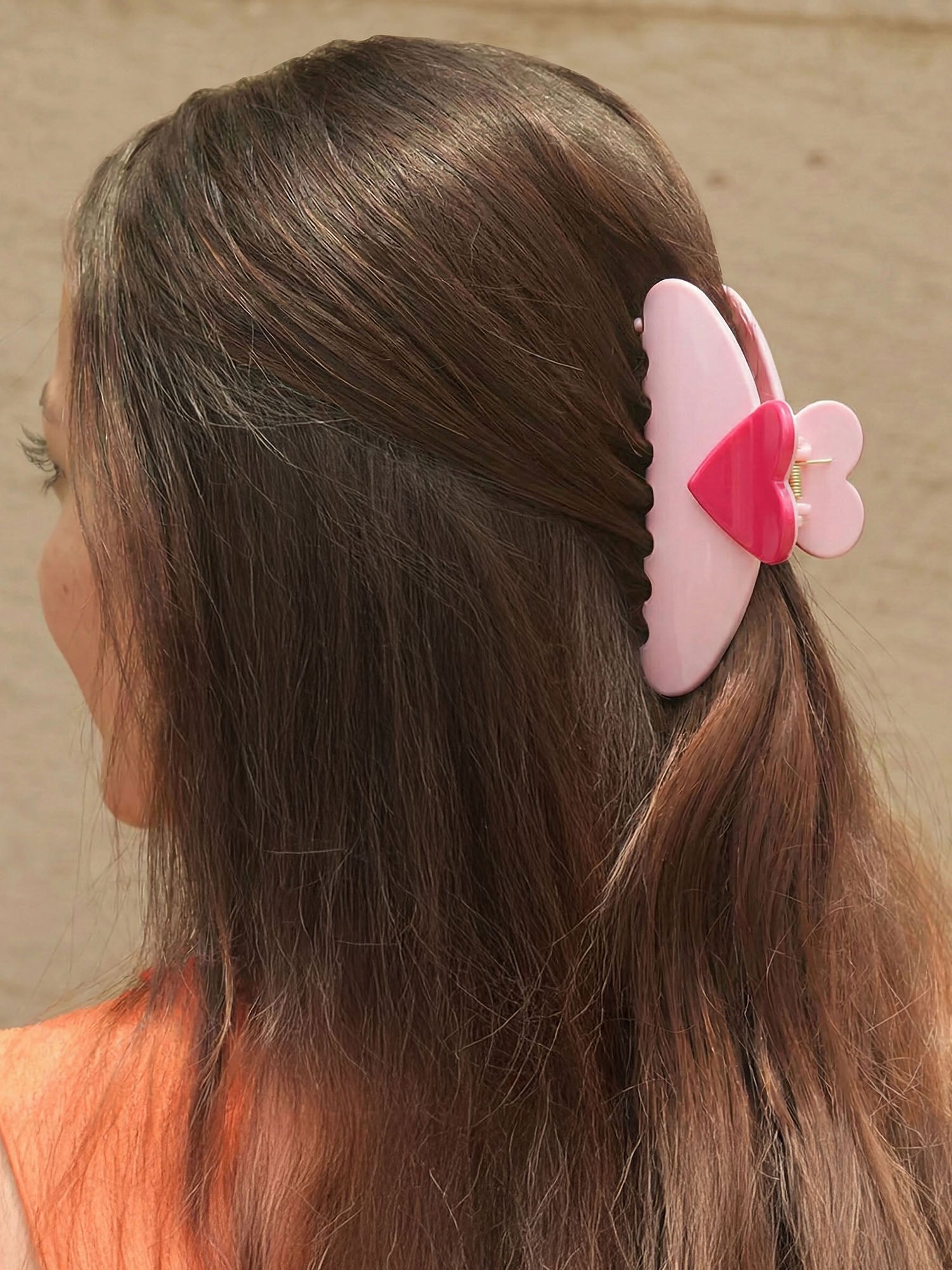 Pink Love Lock Claw Clip