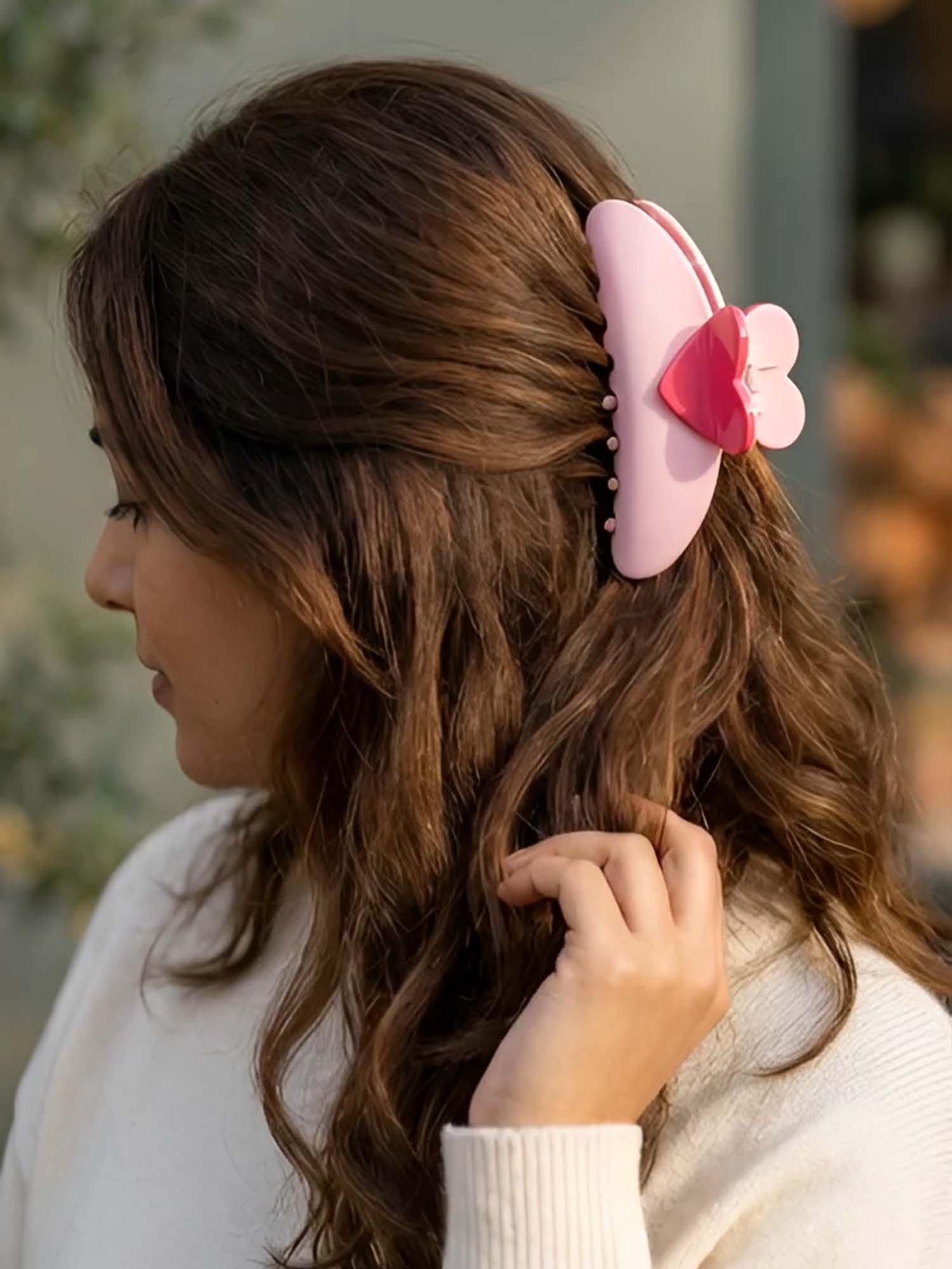 Pink Love Lock Claw Clip