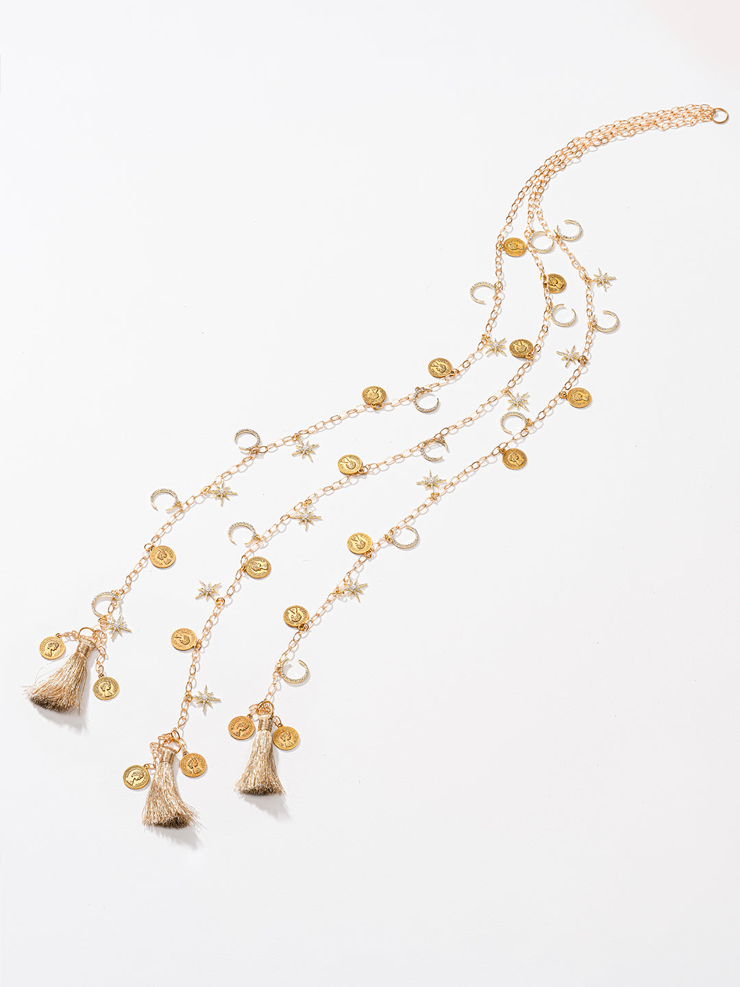 Gold Sitara Crystal Tassels - Parandi