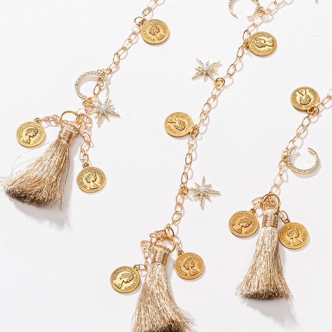 Gold Sitara Crystal Tassels - Parandi