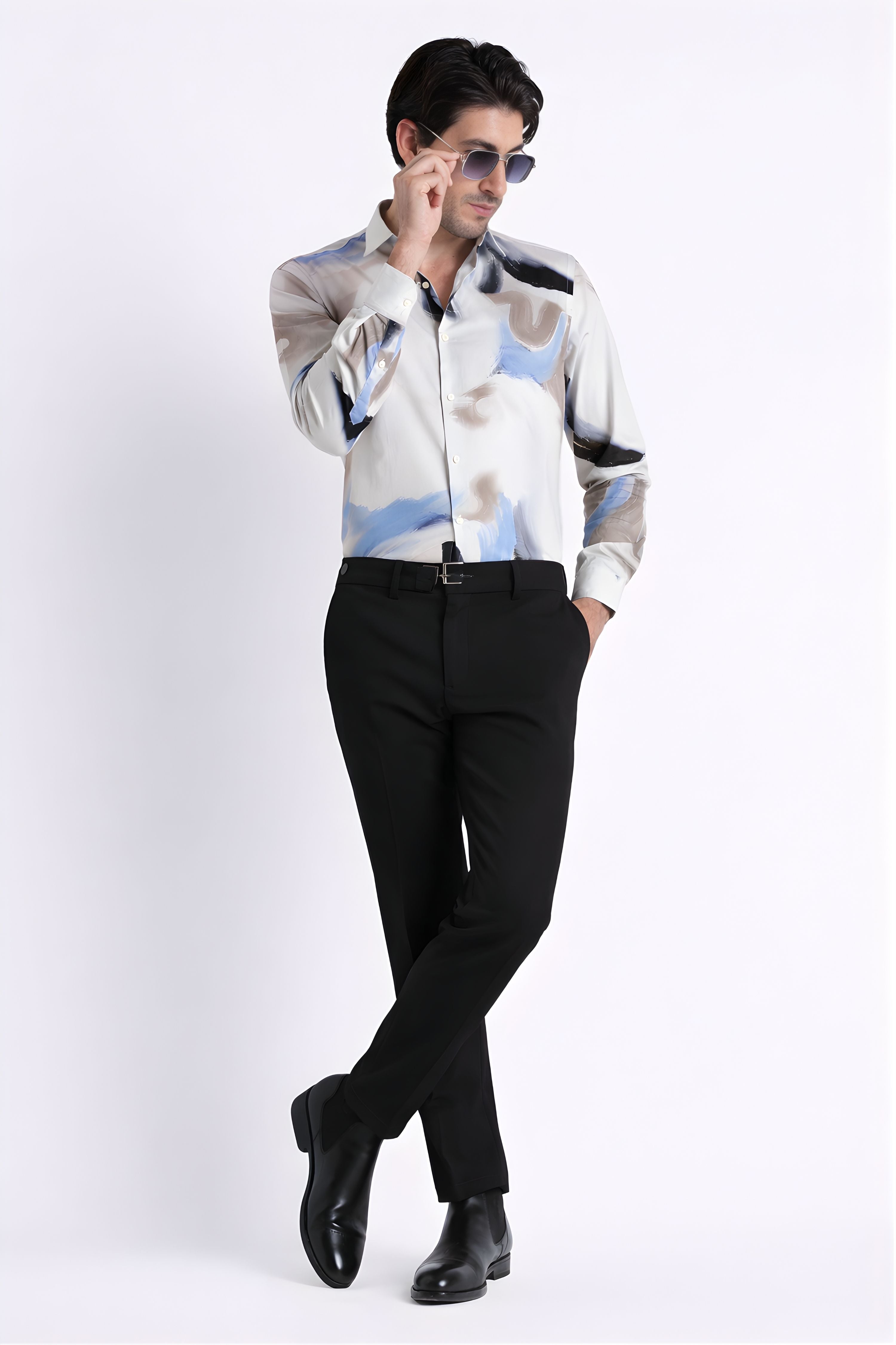 Men Refined Floral Digital Print Shirt