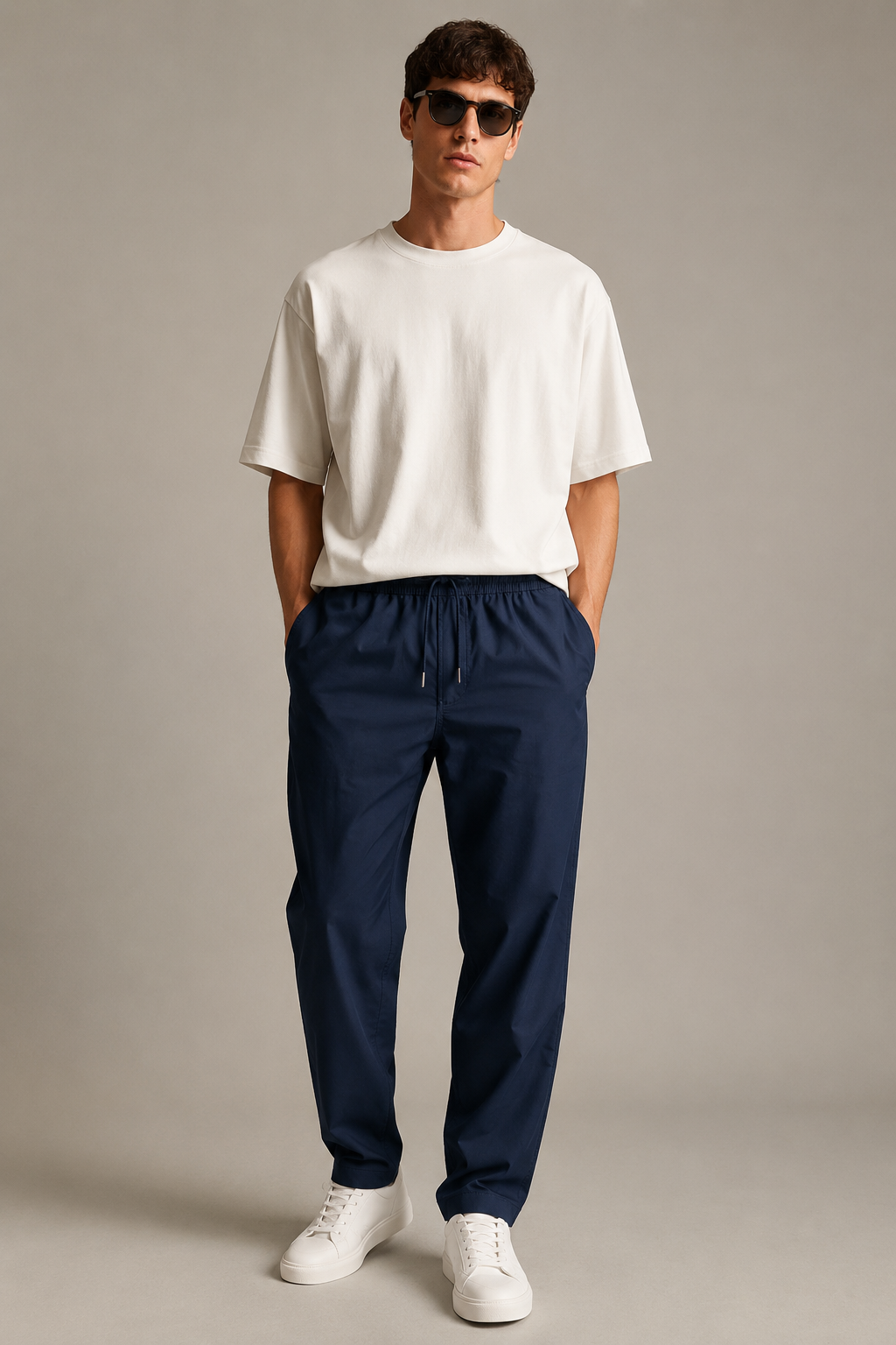 Men Navy Essential Comfort Pants
