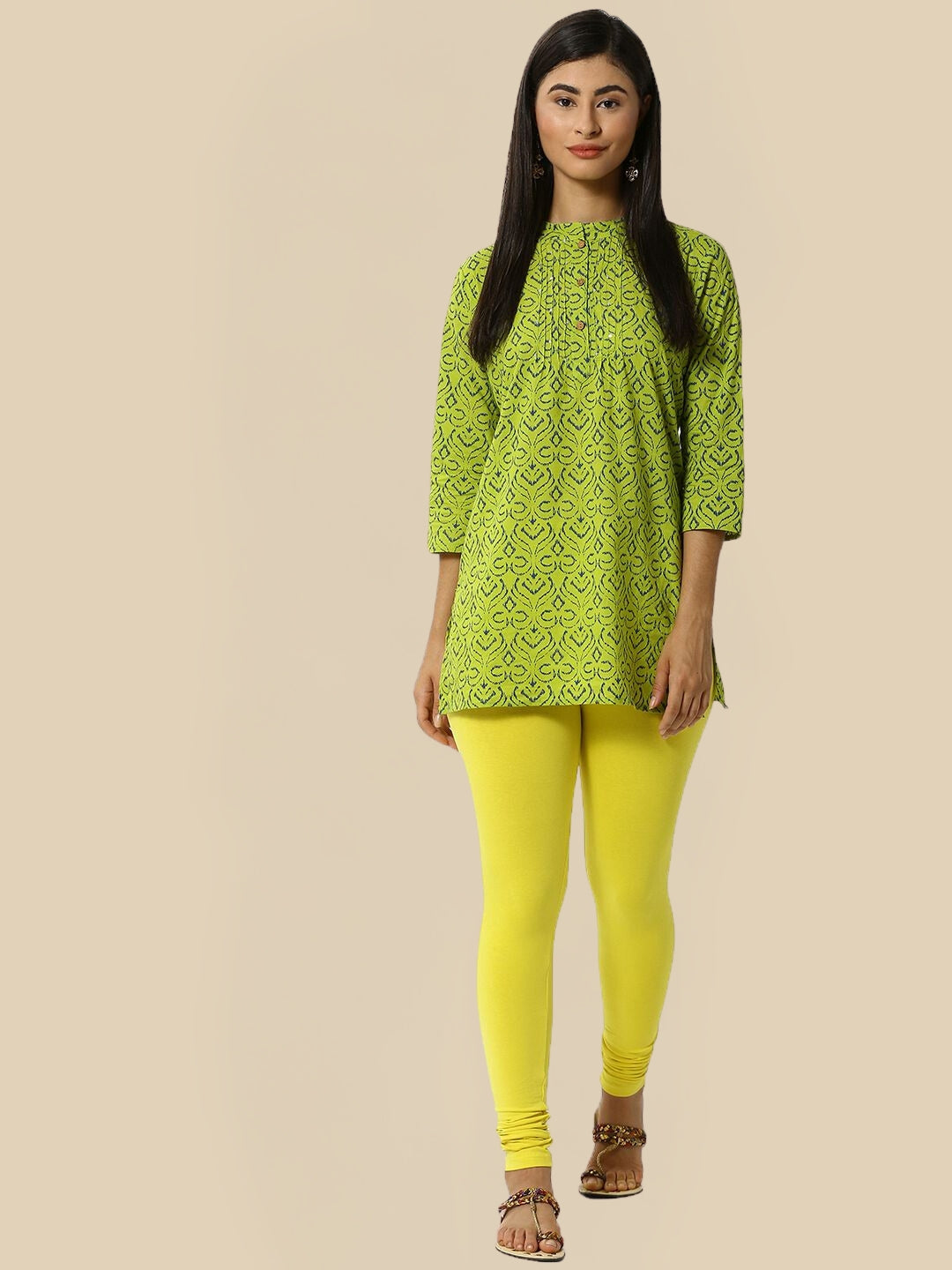 Women Yellow Casual Leggings