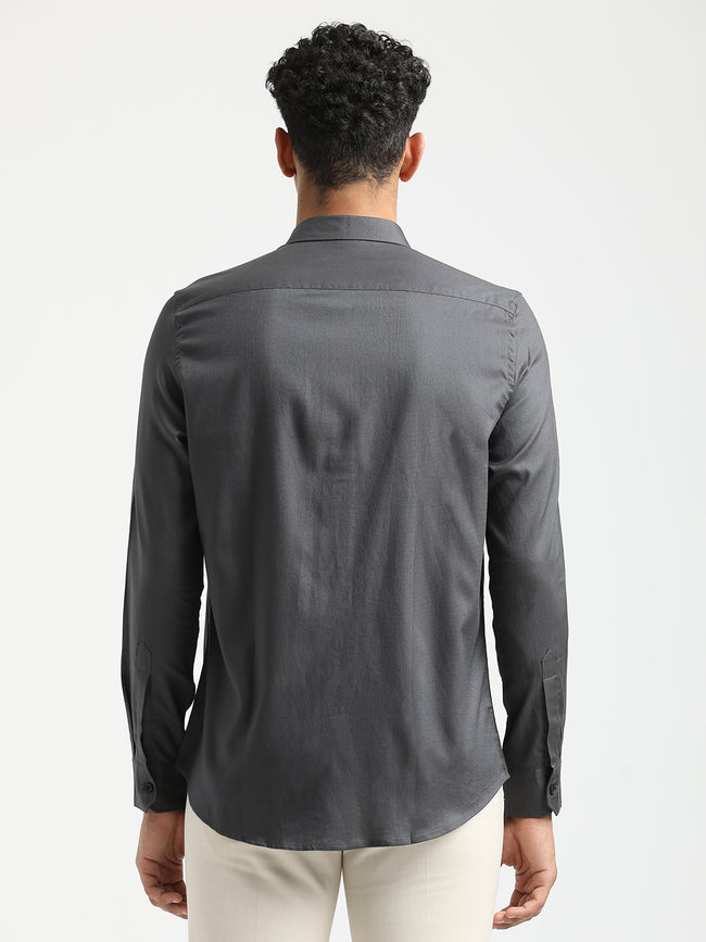 Men Textured Cotton Shirt with Dobby Weave