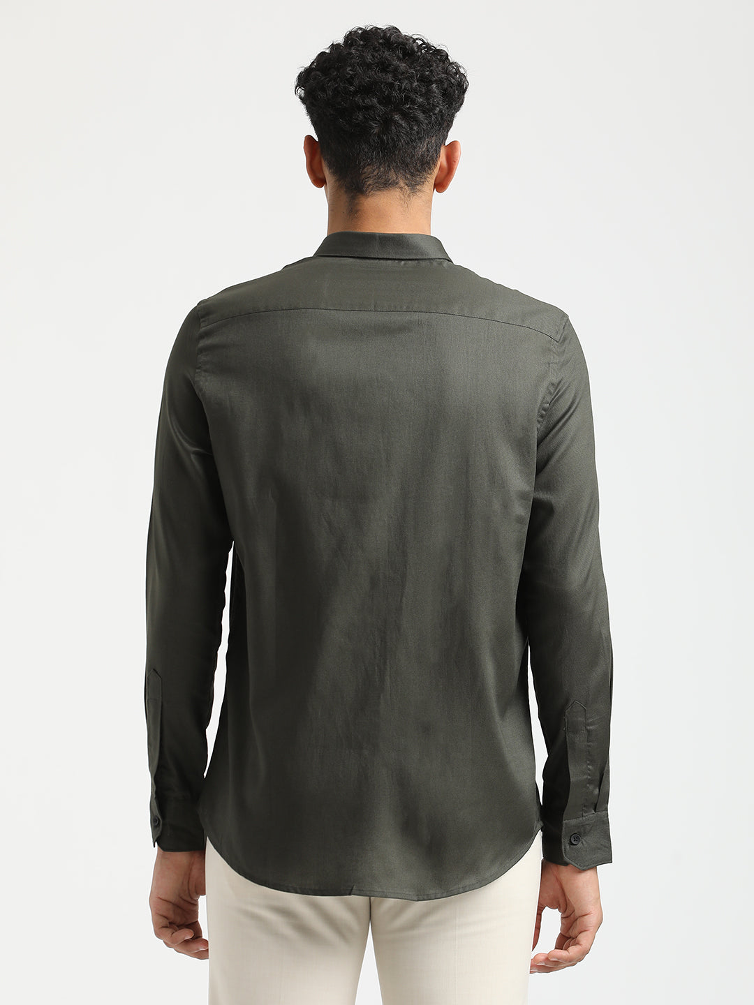 Men Textured Cotton Shirt with Dobby Weave