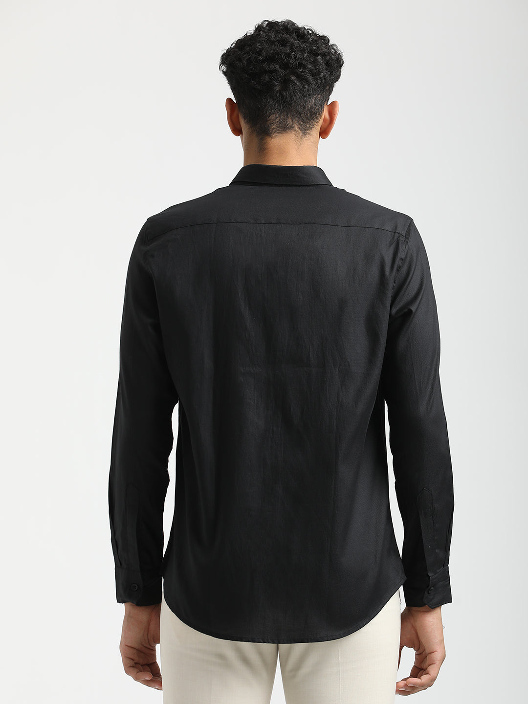 Men Textured Cotton Shirt with Dobby Weave