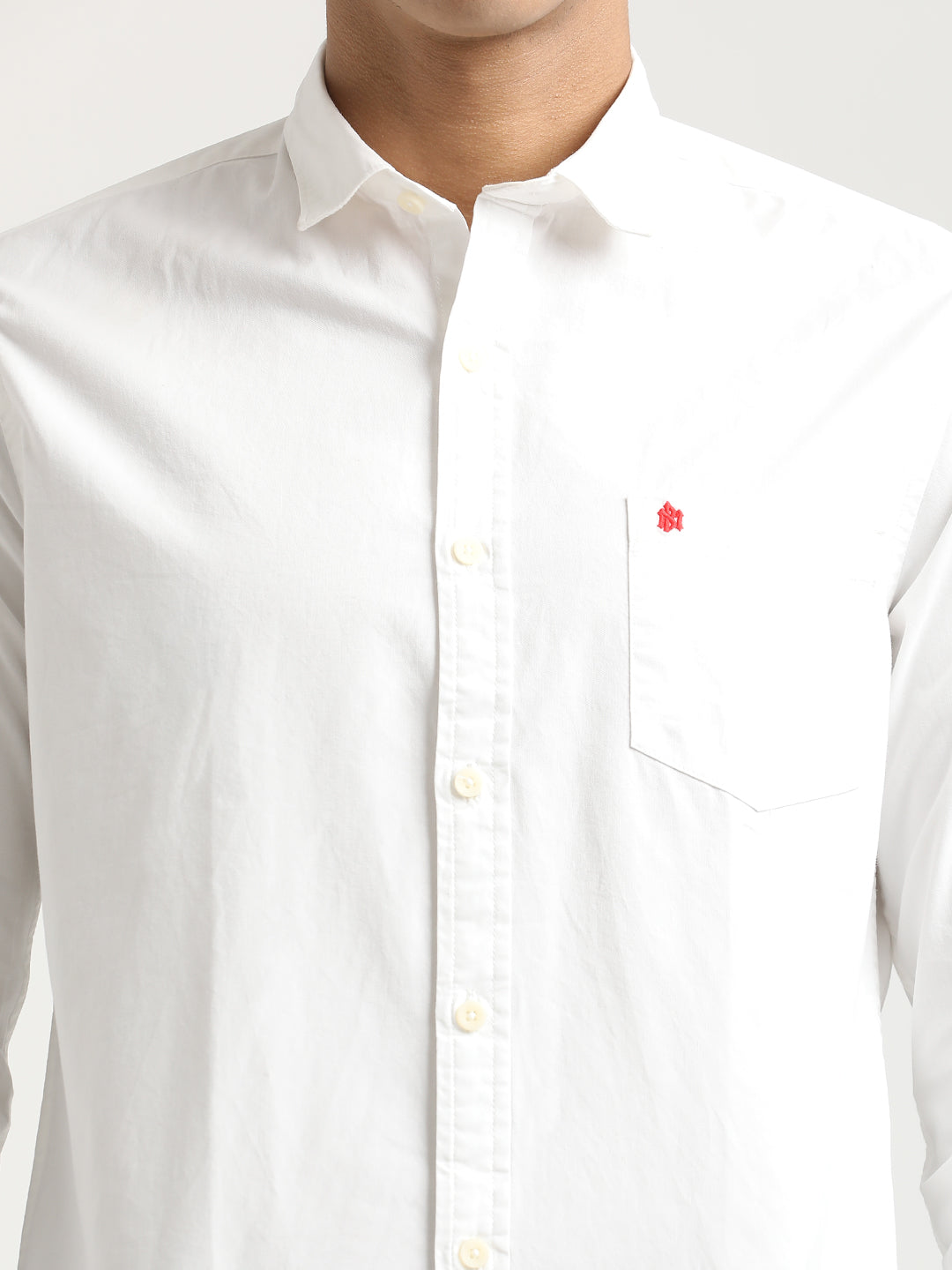 Men Cotton Shirt with Chest Pocket