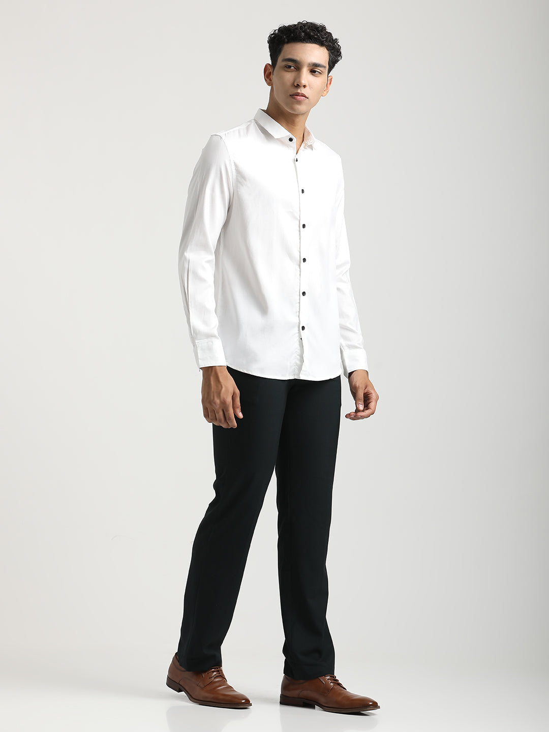 Men Textured Cotton Shirt with Dobby Weave