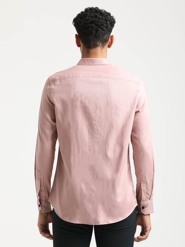 Men Textured Cotton Shirt with Dobby Weave