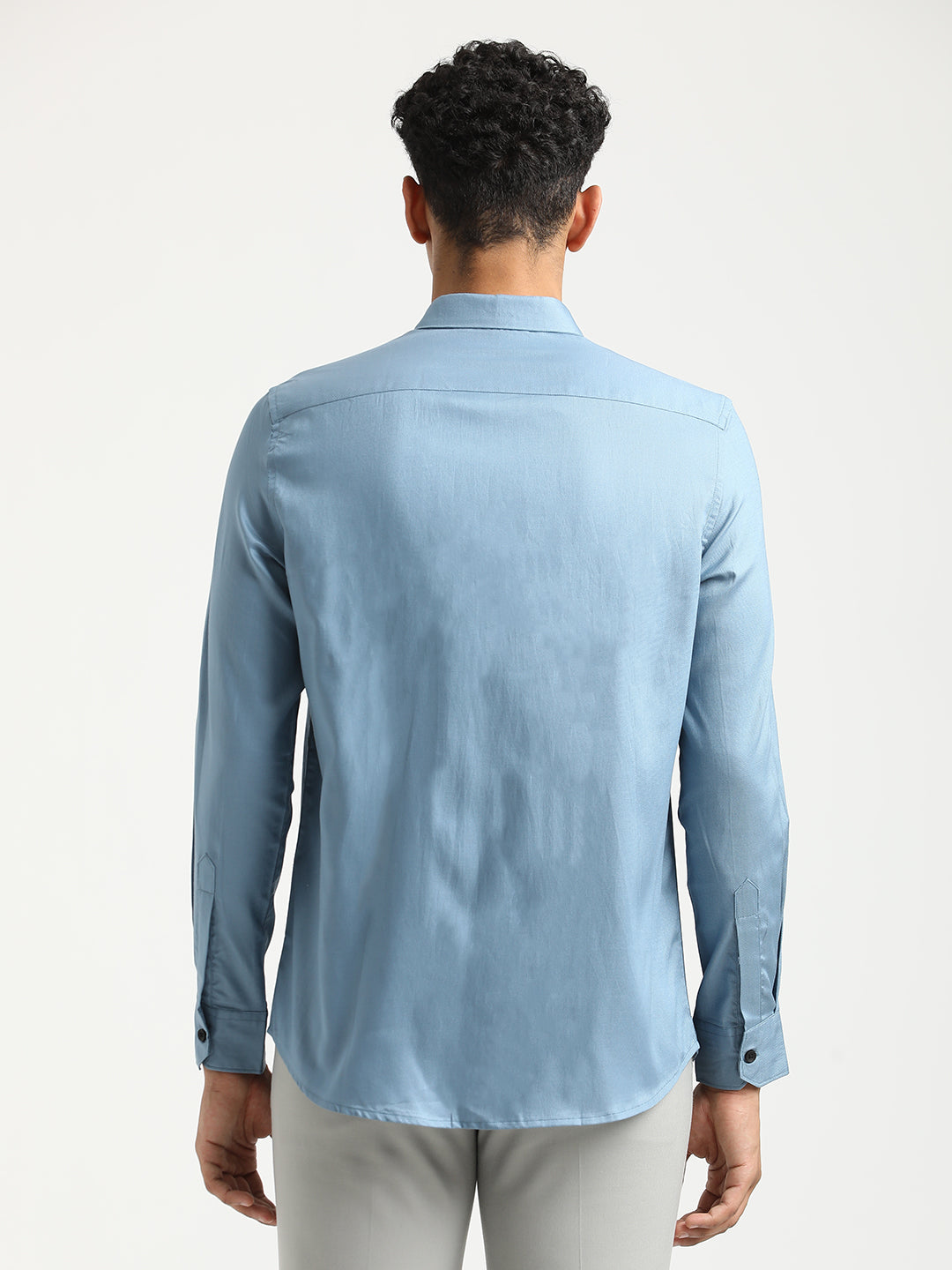 Men Textured Cotton Shirt with Dobby Weave