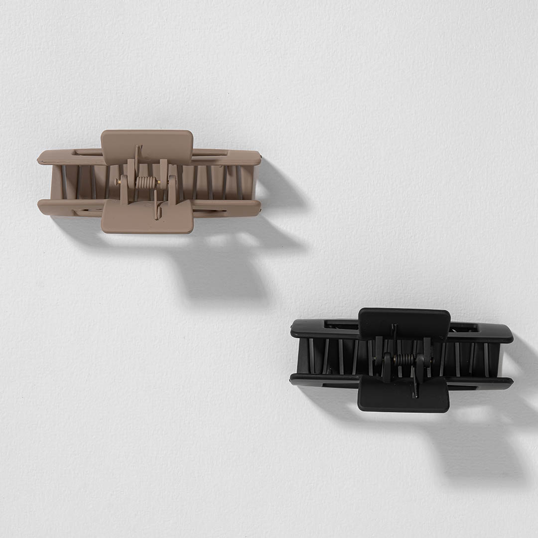 Multi Matte Neutral Hair Claw Clips Set of 2