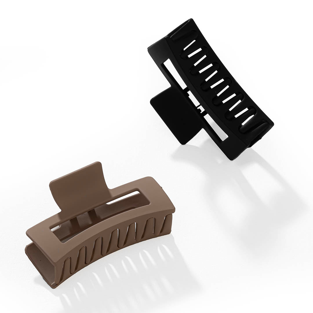 Multi Matte Neutral Hair Claw Clips Set of 2