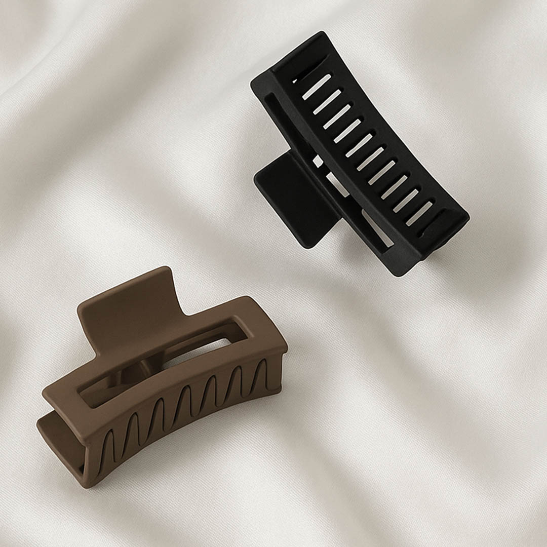 Multi Matte Neutral Hair Claw Clips Set of 2