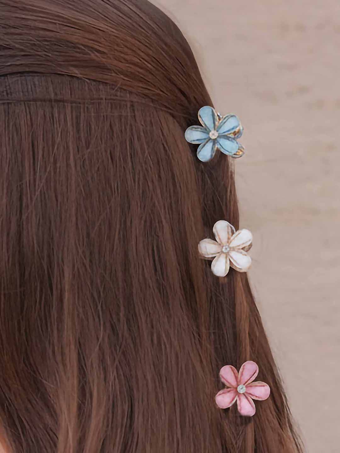 Multi Mini Flower Claw Clip Set Of 12
