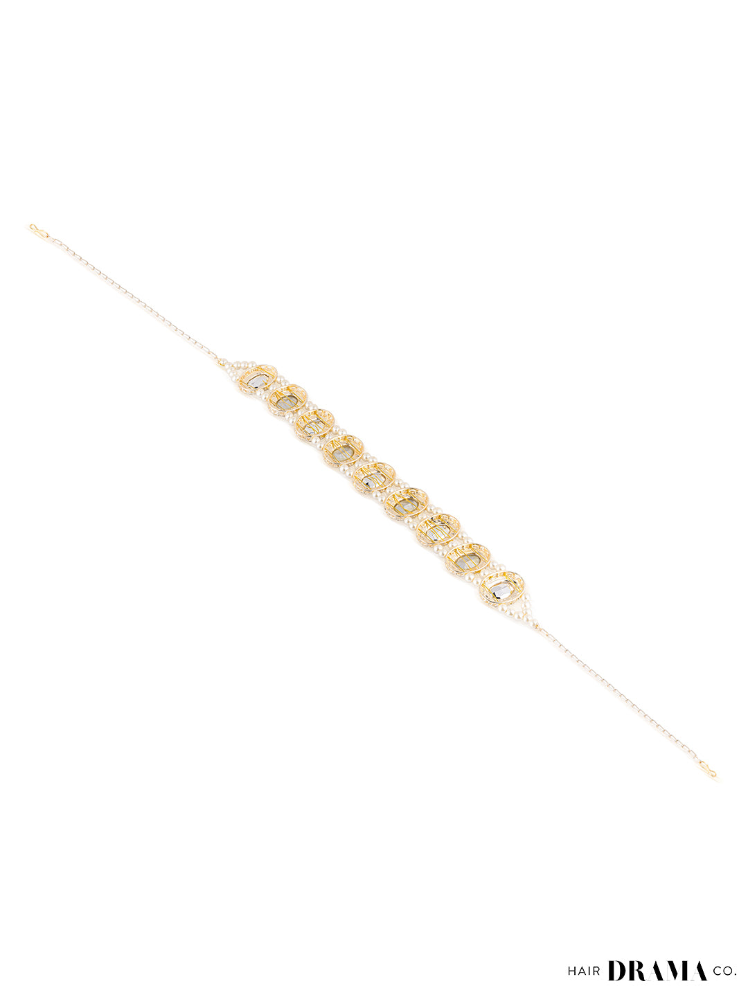 Women Gold Hair Band With Pearls And Crystals