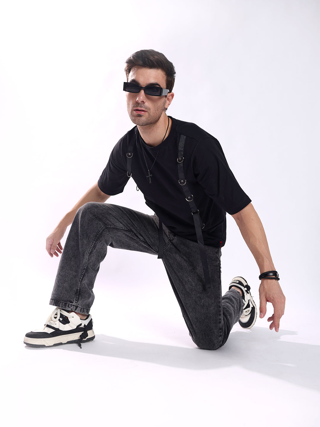 Men Black Cotton Oversized T-Shirt