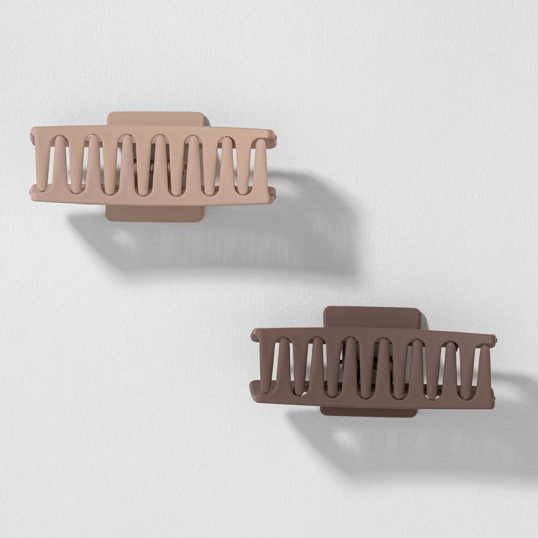 Multi Matte Neutral Hair Claw Clips Set of 2