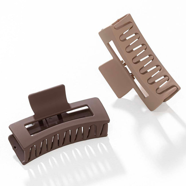 Multi Matte Neutral Hair Claw Clips Set of 2