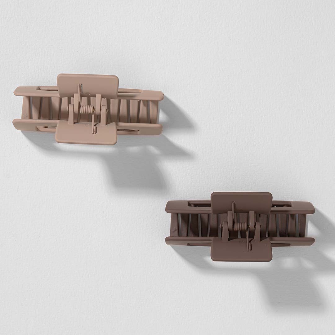 Multi Matte Neutral Hair Claw Clips Set of 2