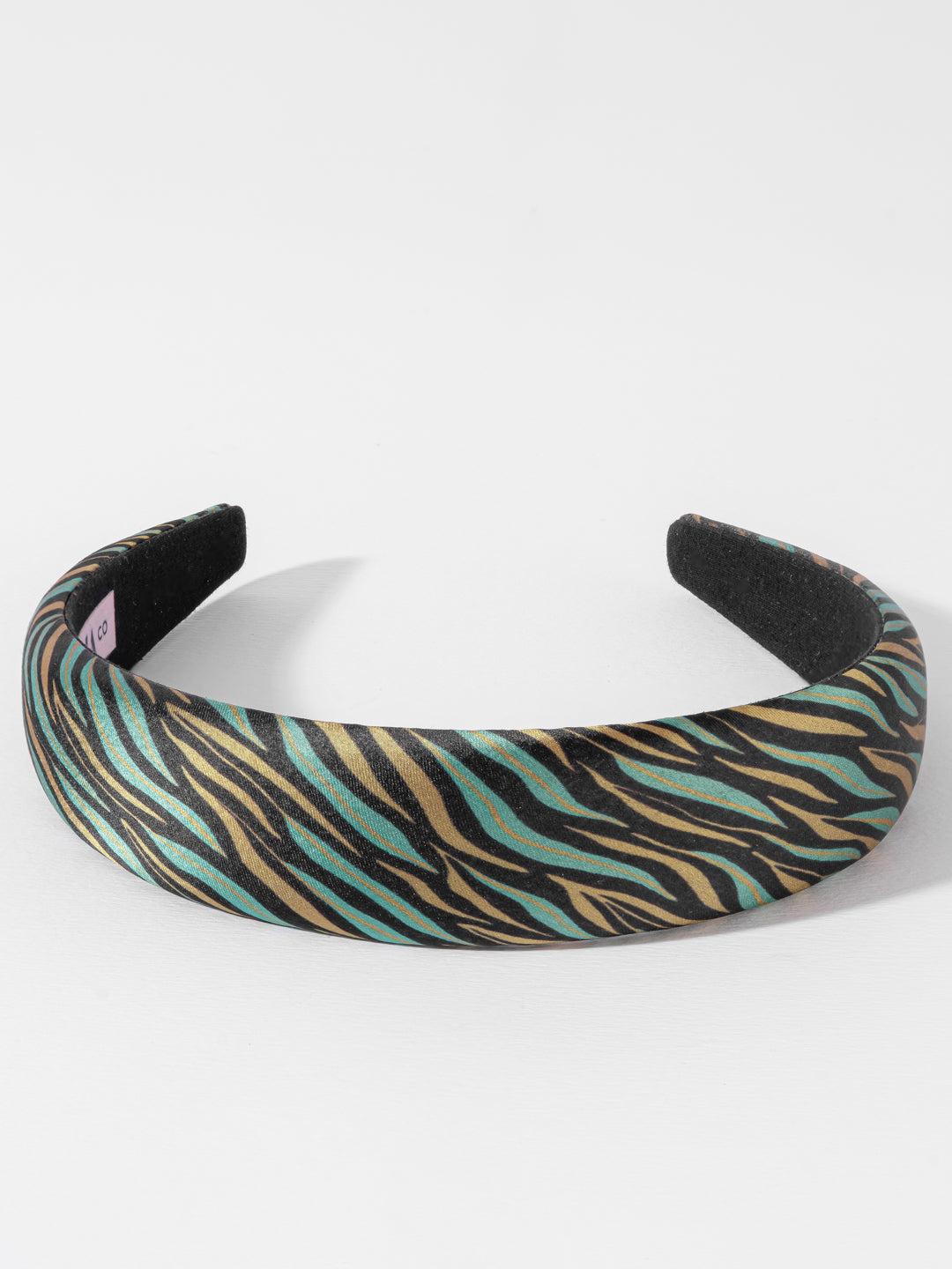 Women Green Zebra Puff Hair Band