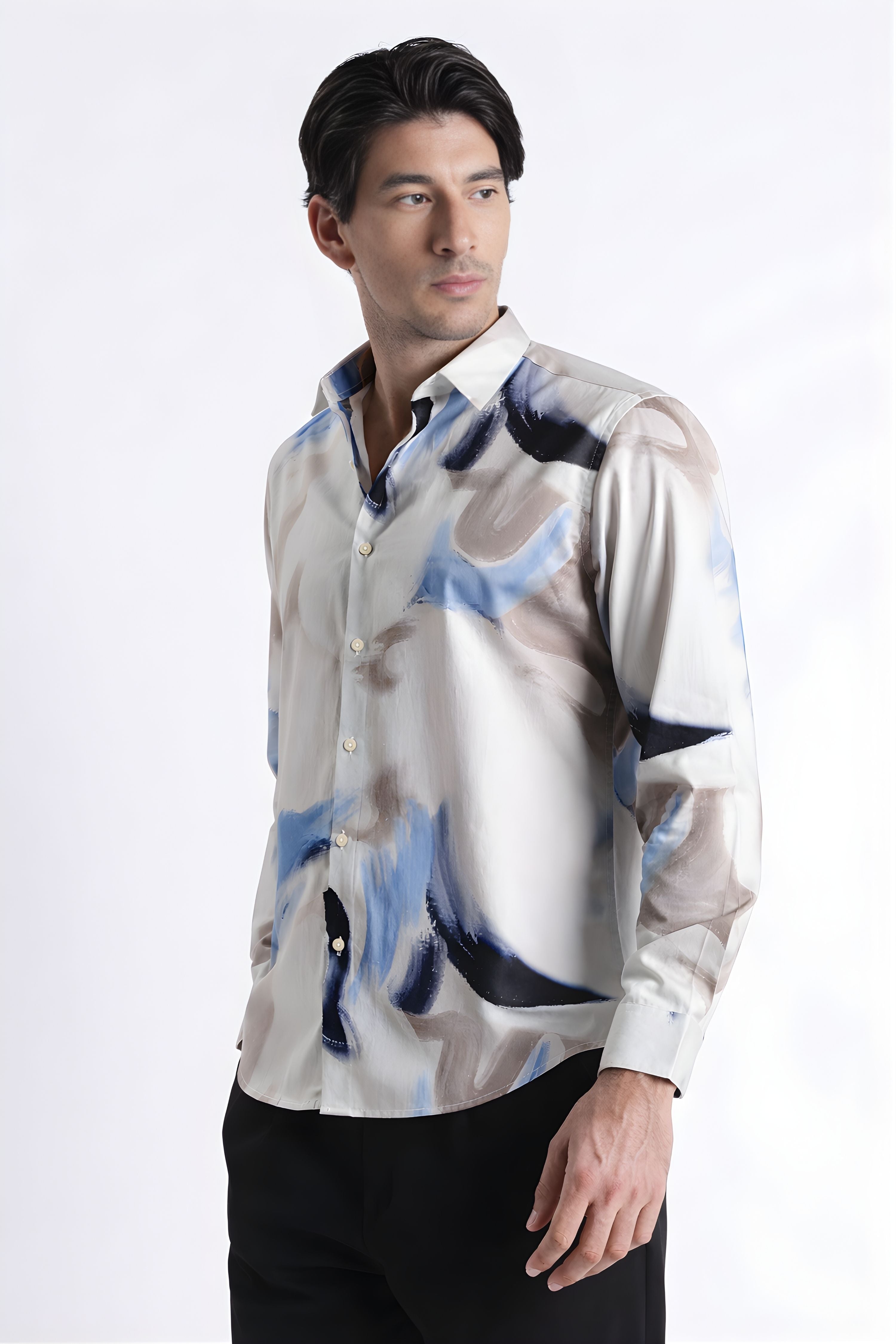 Men Refined Floral Digital Print Shirt