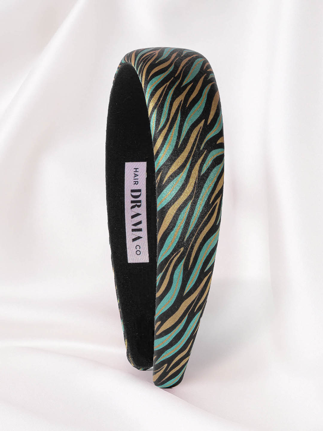 Women Green Zebra Puff Hair Band