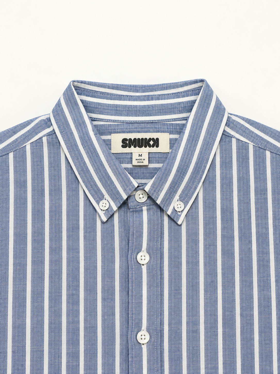 Men Blue Pinstripe Slim Shirt