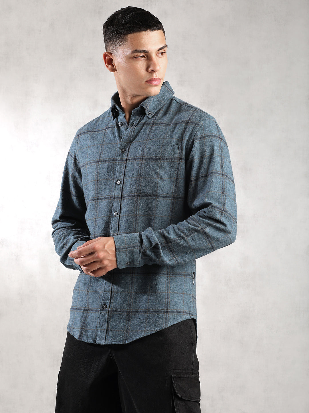 Men Grey Comfort Fit Shirt