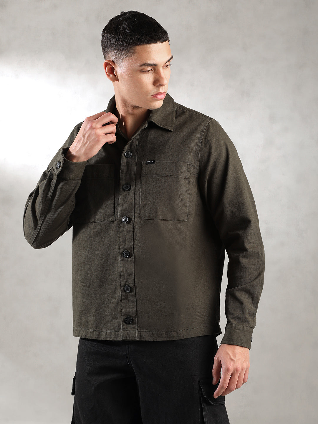 Men Olive Comfort Fit Shirt