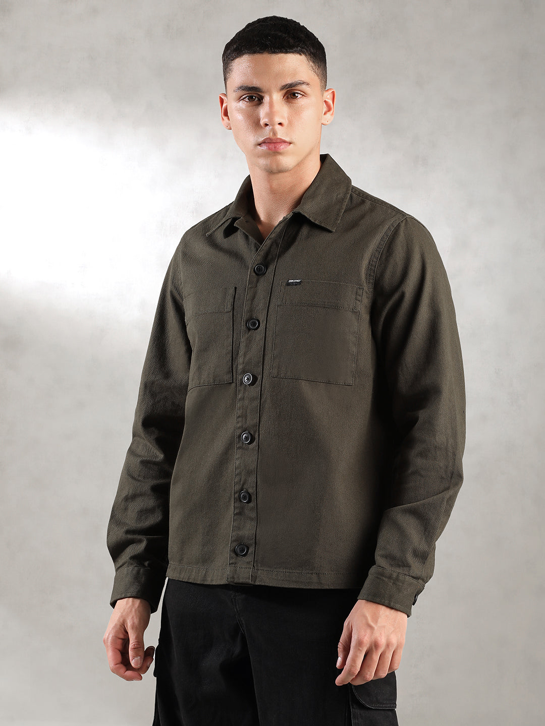 Men Olive Comfort Fit Shirt