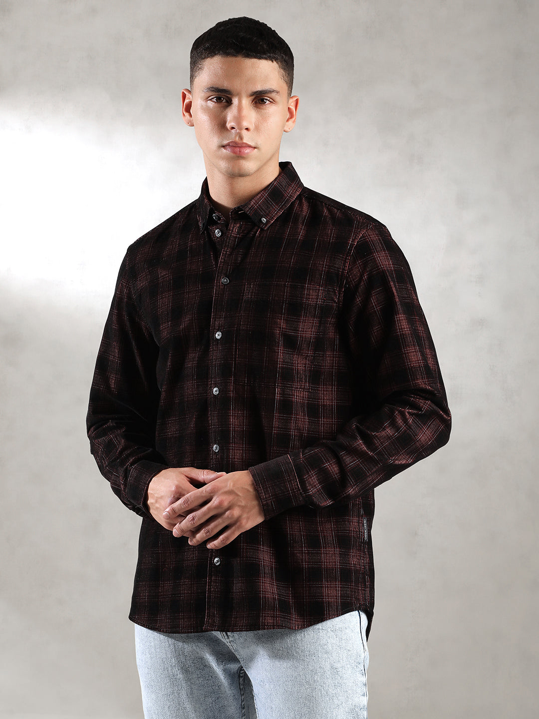 Men Maroon Comfort Fit Shirt