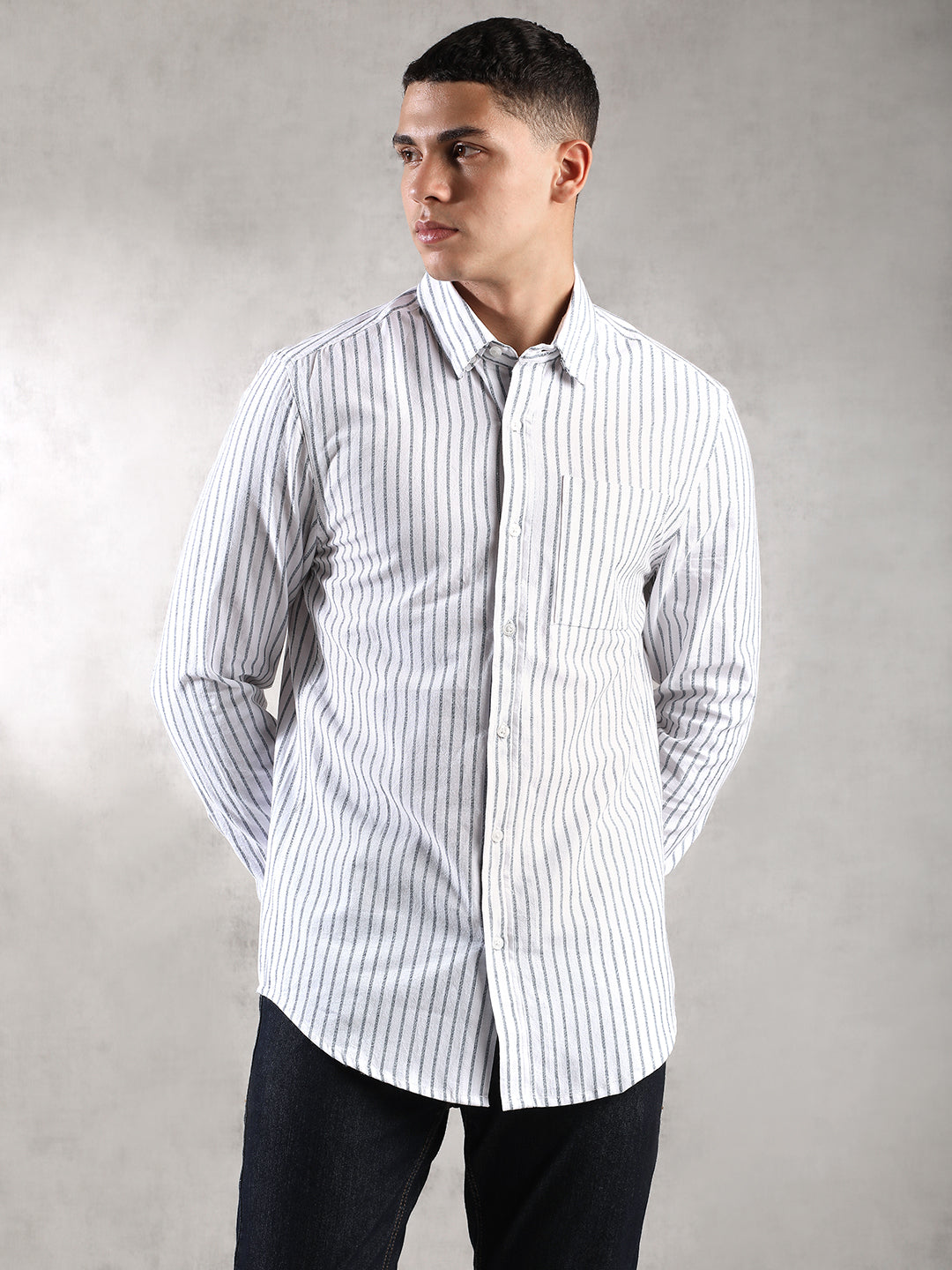 Men White Comfort Fit Shirt