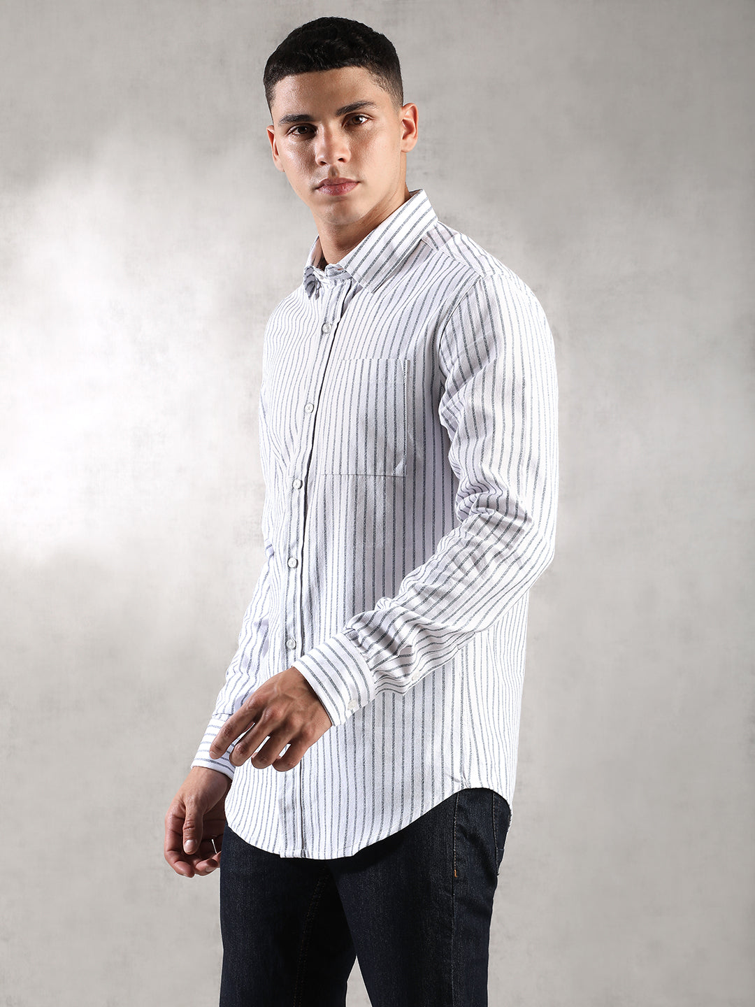 Men White Comfort Fit Shirt