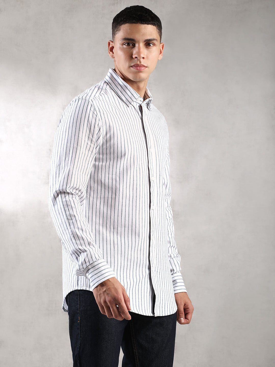 Men White Comfort Fit Shirt