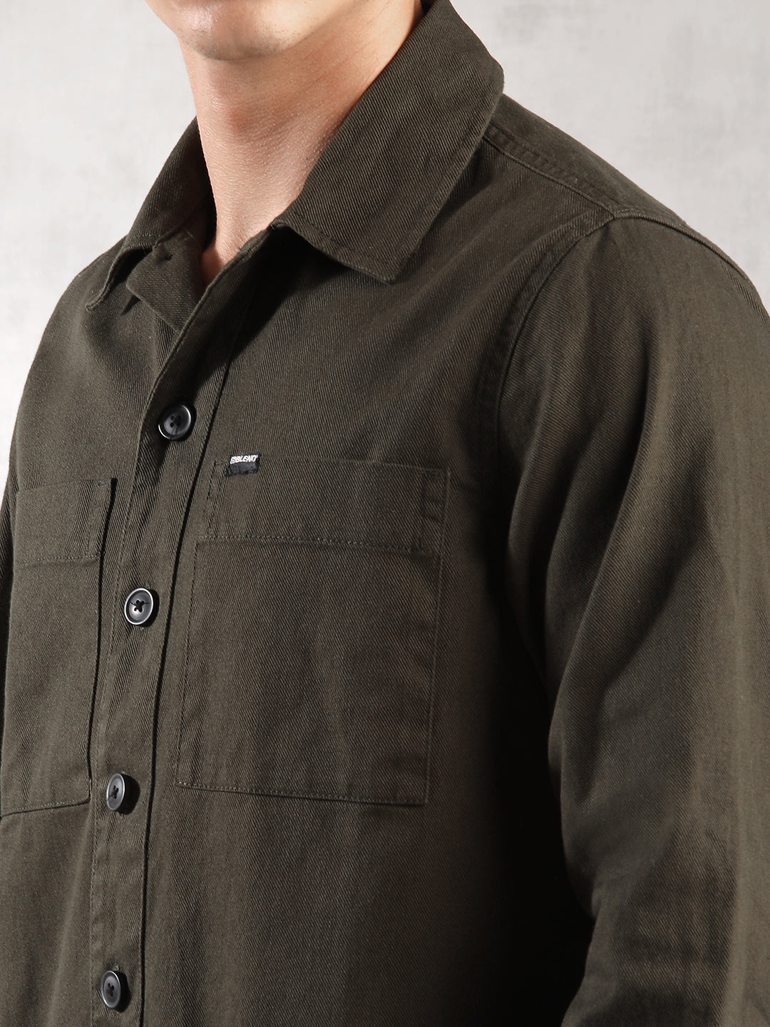 Men Olive Comfort Fit Shirt