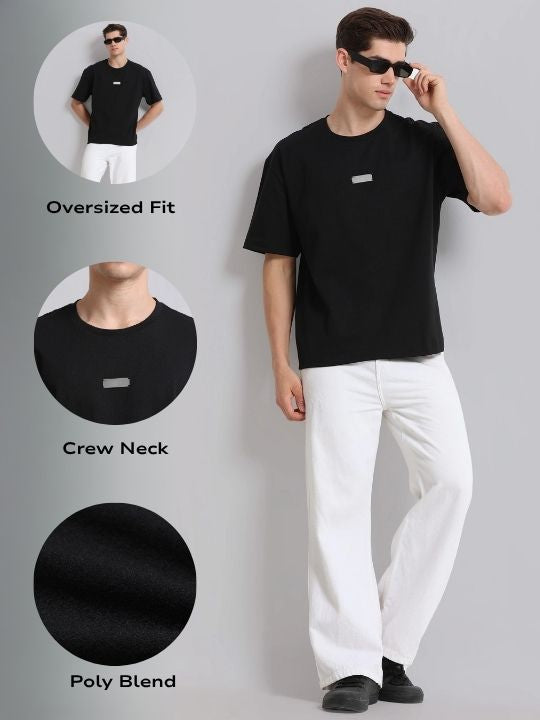 Men Black Crew Neck T-Shirt