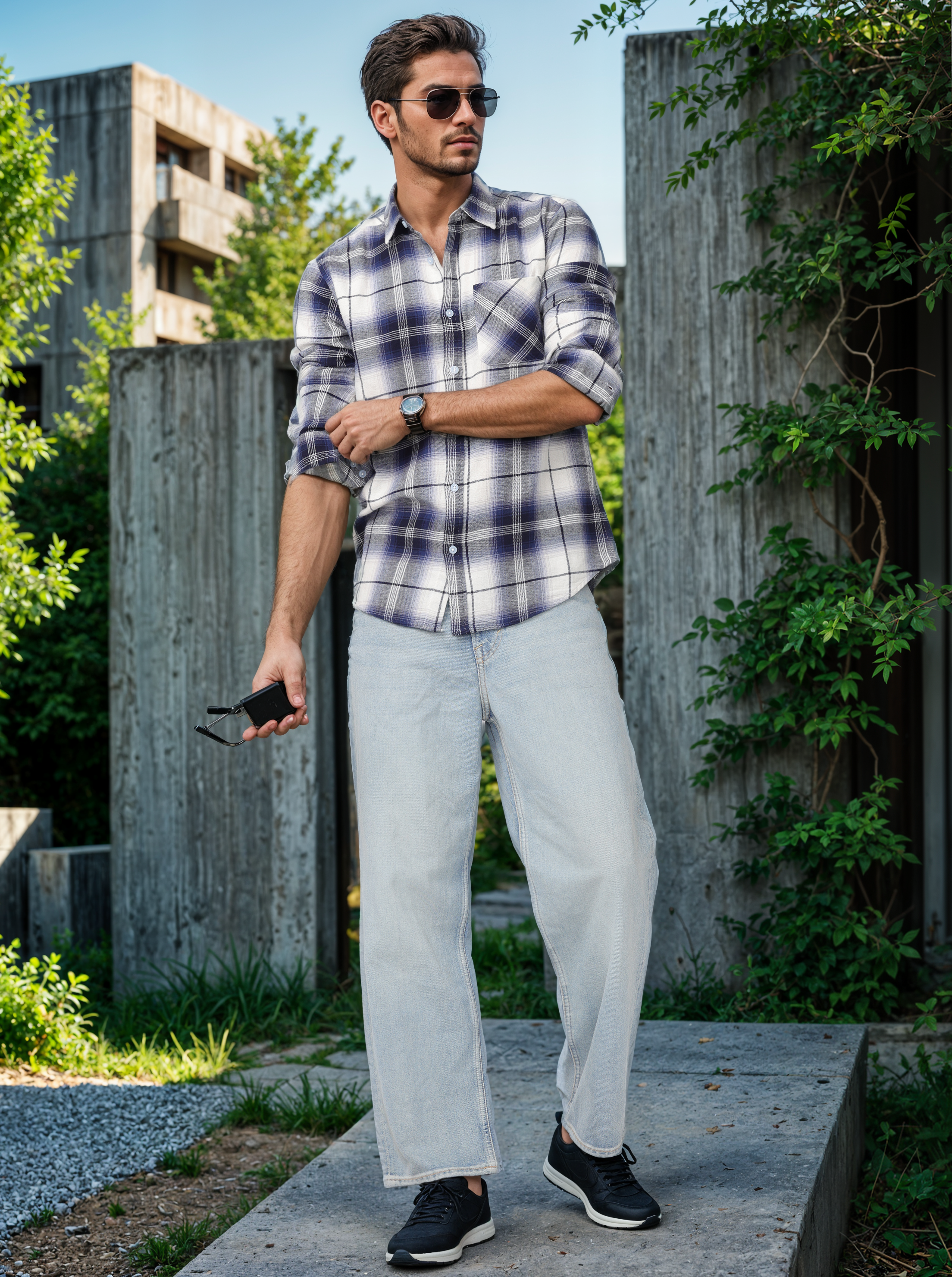 Men Blue Baggy Fit Jeans