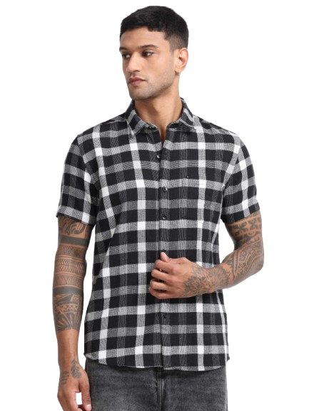 Men Checkered Half Sleeve Casual Shirt