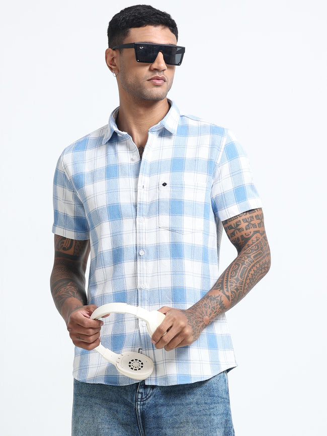 Men Checkered Half Sleeve Casual Shirt