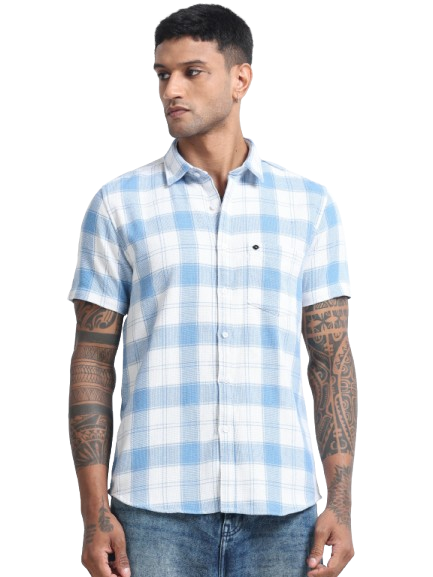 Men Checkered Half Sleeve Casual Shirt