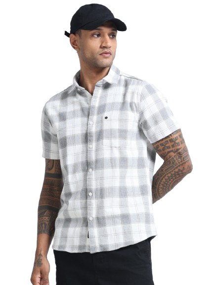 Men Checkered Half Sleeve Casual Shirt