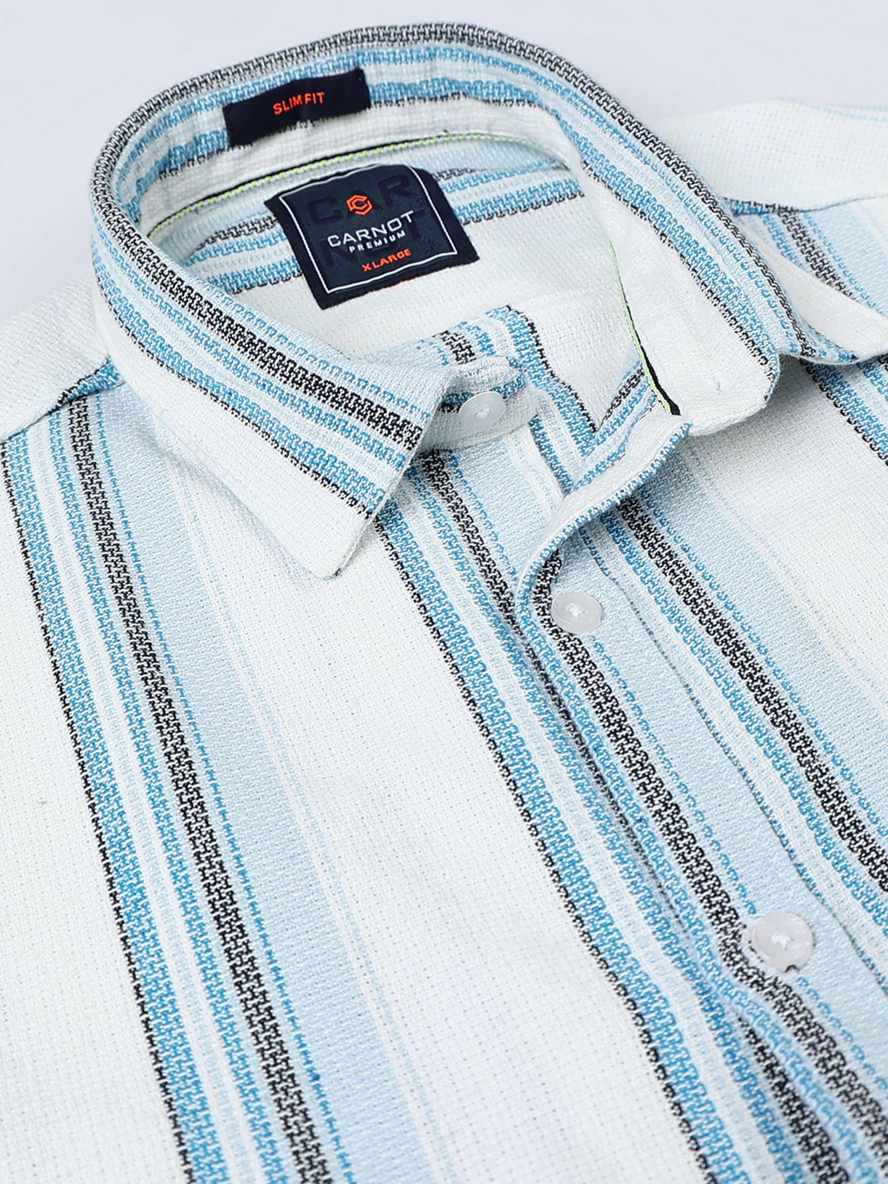 Men Striped Half Sleeve Casual Shirt