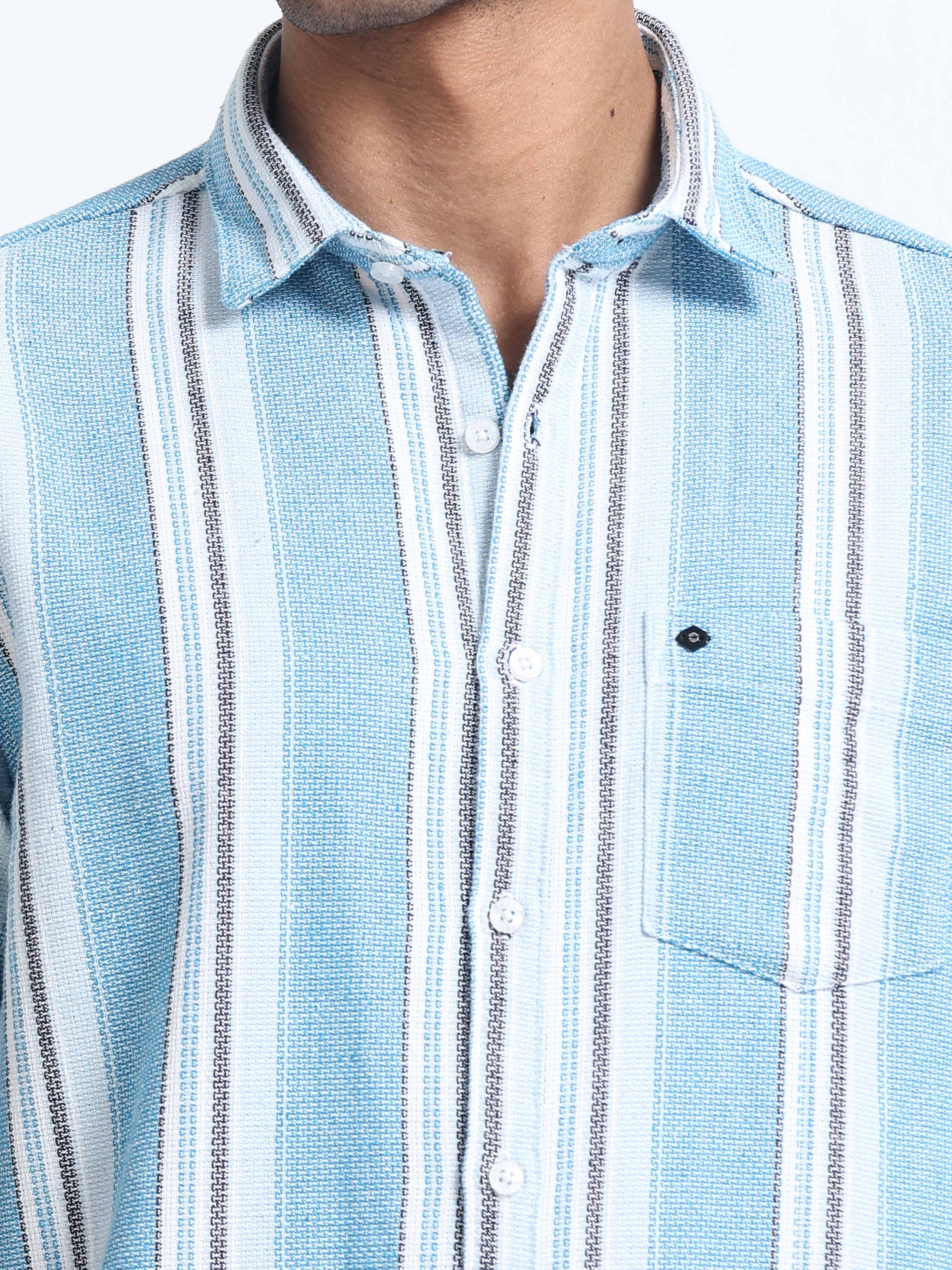Men Striped Half Sleeve Casual Shirt