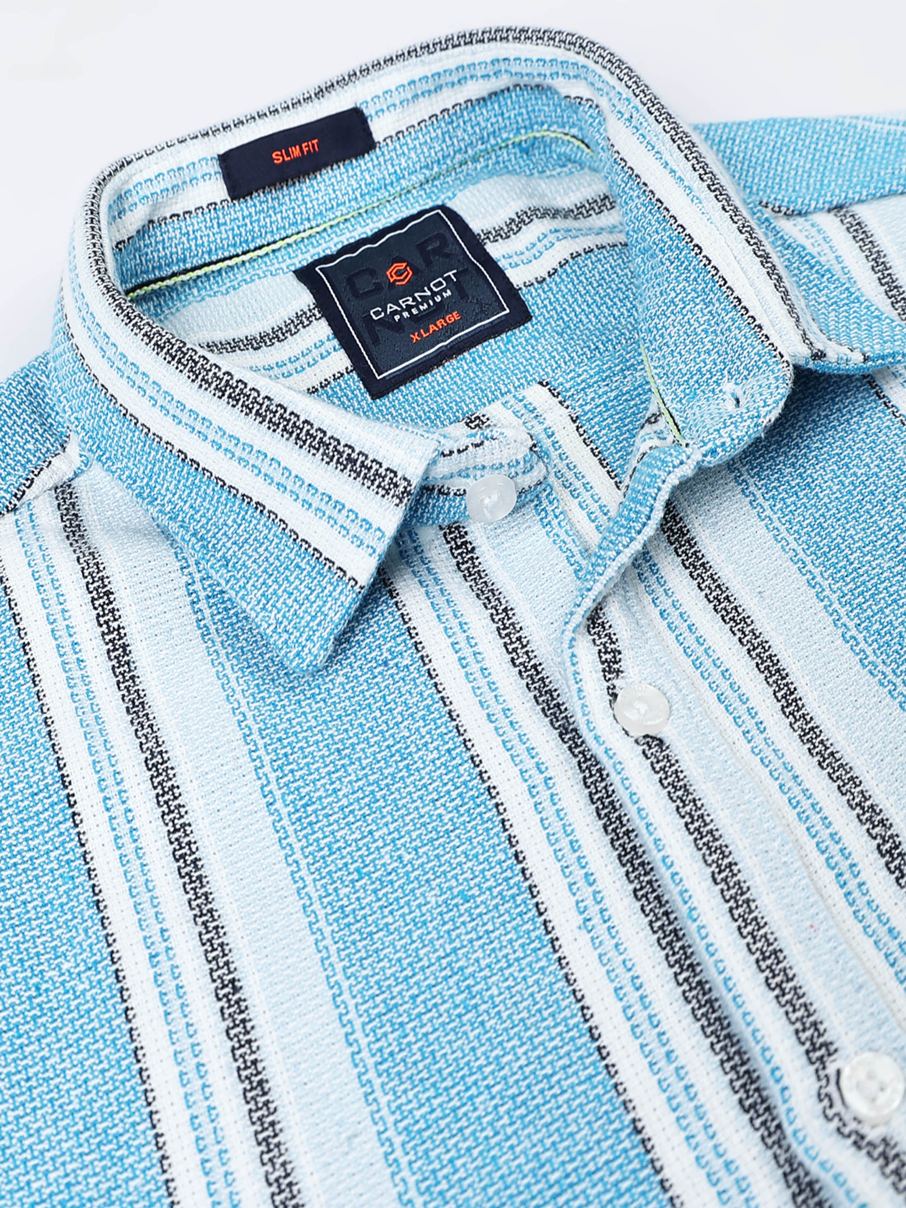 Men Striped Half Sleeve Casual Shirt