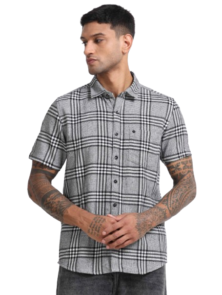 Men Checkered Half Sleeve Casual Shirt