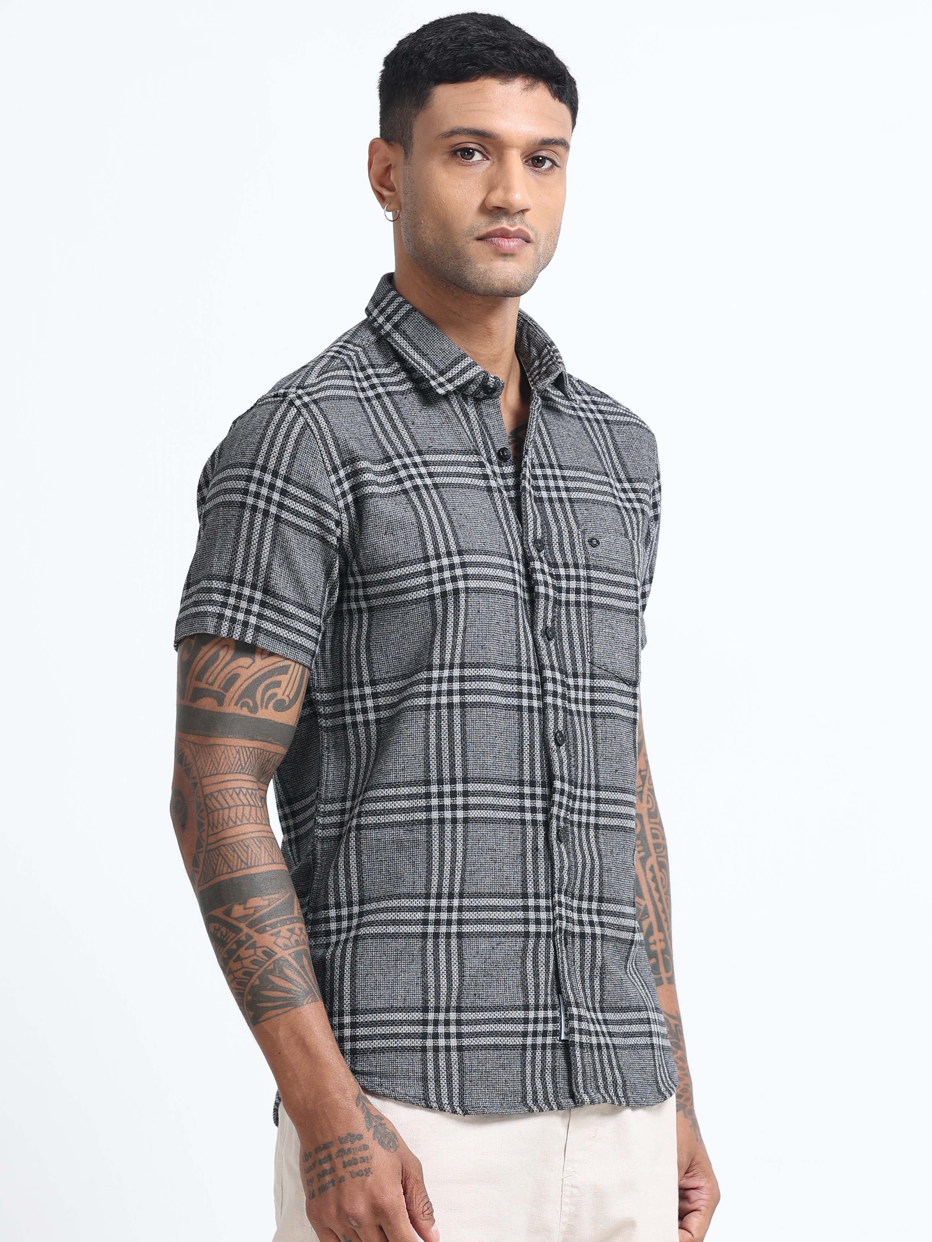 Men Checkered Half Sleeve Casual Shirt