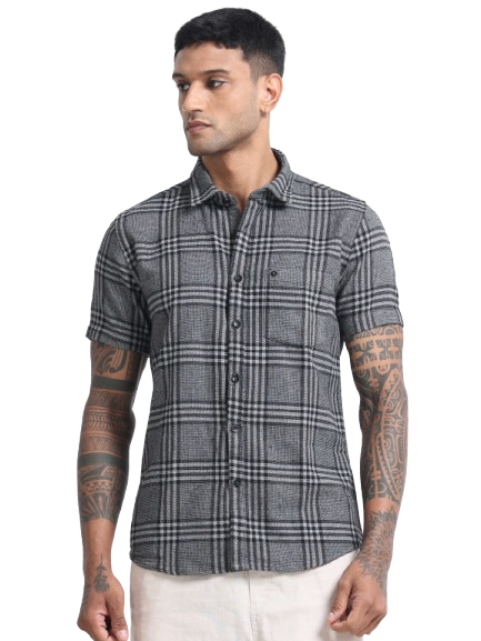 Men Checkered Half Sleeve Casual Shirt