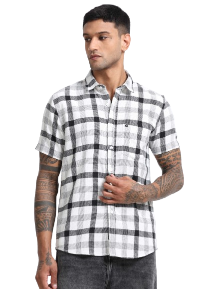Men Checkered Half Sleeve Casual Shirt