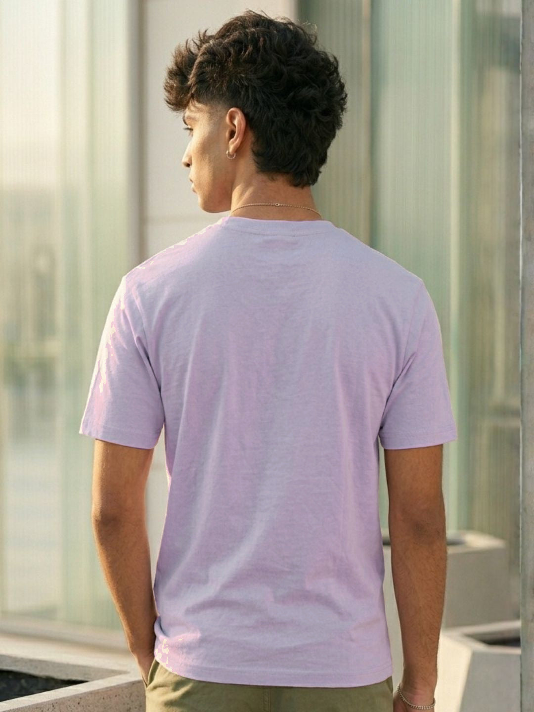 Men Purple Casual Printed T-Shirt